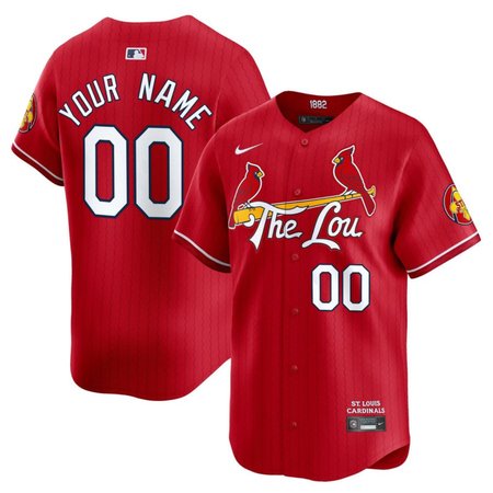 Men's St. Louis Cardinals Active Player Custom Red 2024 City Connect Limited Stitched Baseball Jersey